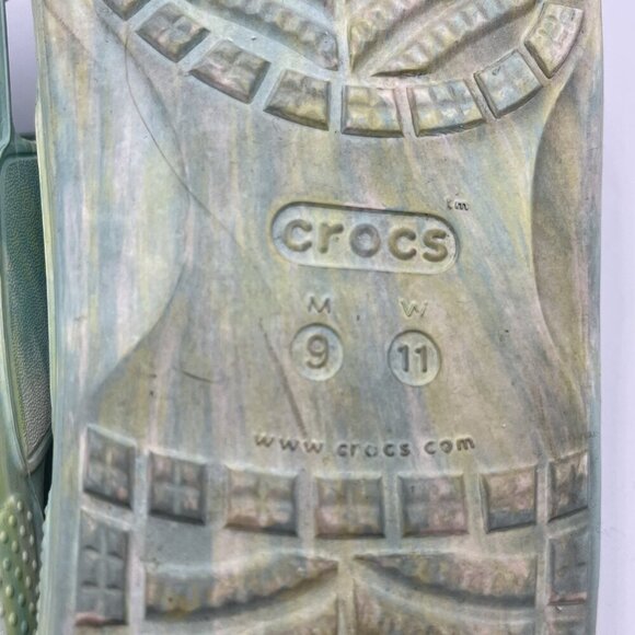 CROCS Classic Marbled Tie Dye 2 Strap Sandals Slides Water Green Women 11 Men 9 - Picture 13 of 14